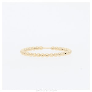 Jonc uni à bulles - Jonc en or jaune 14 carats - Alliance - Bague de promesse - Cadeau d'anniversaire - Cadeau pour elle