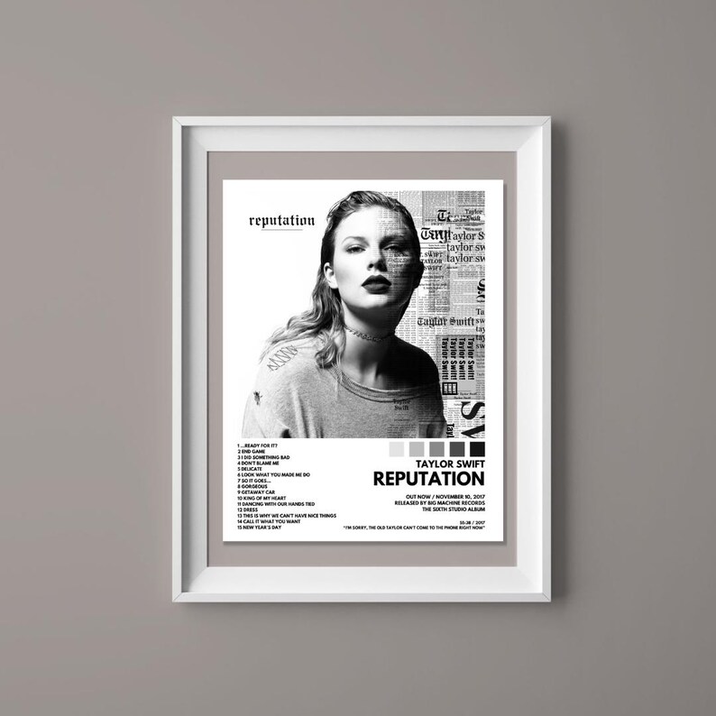 Swift Reputation Poster Taylor Swift Reputation Poster, Digital Poster, Music Poster, Taylor ...