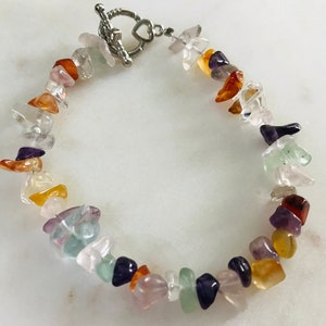 Assorted Gemstone Chip Bracelet