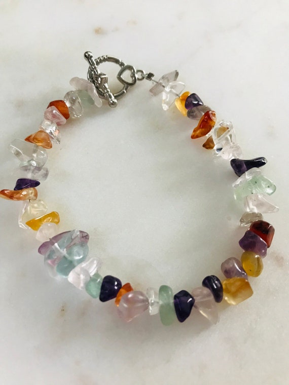 Gemstone chip hotsell bracelets