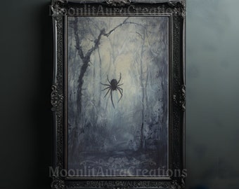Mystical Spider Forest Print Gothic Wall Art Dark Academia Decor Digital Download