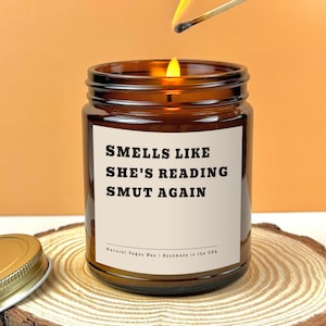Smut Candle Smut Reader Gift Funny Candle Birthday Gift for Her Book Lover Smut Reader Candle Gift Book Candle Bookworm Gift Smut Lover Gift
