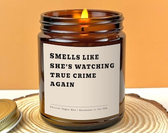 True Crime Gifts Funny Candle Murder Mystery Candle Crime Show Lover Gift Funny Candle Gift for Her True Crime Decor Unique Candle Gift 9oz
