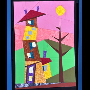 FPP Summit Column Scrap Quilt FPP Pattern: Wonky Towers #11 Colorful Design (PDF)