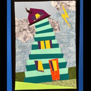 Patrón de colcha de retales Thunder Stronghold de FPP: Wonky Towers n.° 15, diseño colorido (PDF)