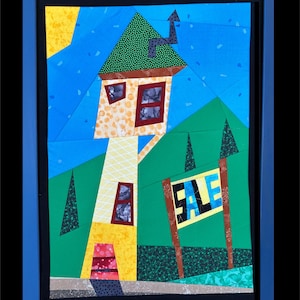 Patrón de colcha de retales FPP Tallest View: Wonky Towers n.° 14, diseño colorido (PDF)