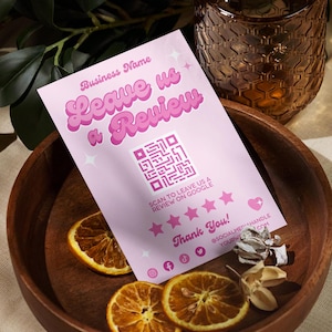 Y2K Leave Us a Review QR Code Sign Canva Template, Client Testimonial Request Flyer, DIY Editable Salon Business Customer Printable, Margot