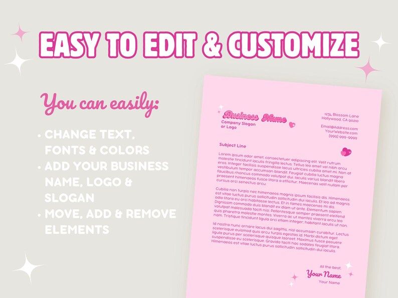 Business Letterhead Canva Template, Editable Custom Professional ...