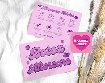 Botox Aftercare Advice Card Canva Template, DIY Printable Editable Lip Filler Care Instructions Postcard, Medspa Injection Business, Lilac