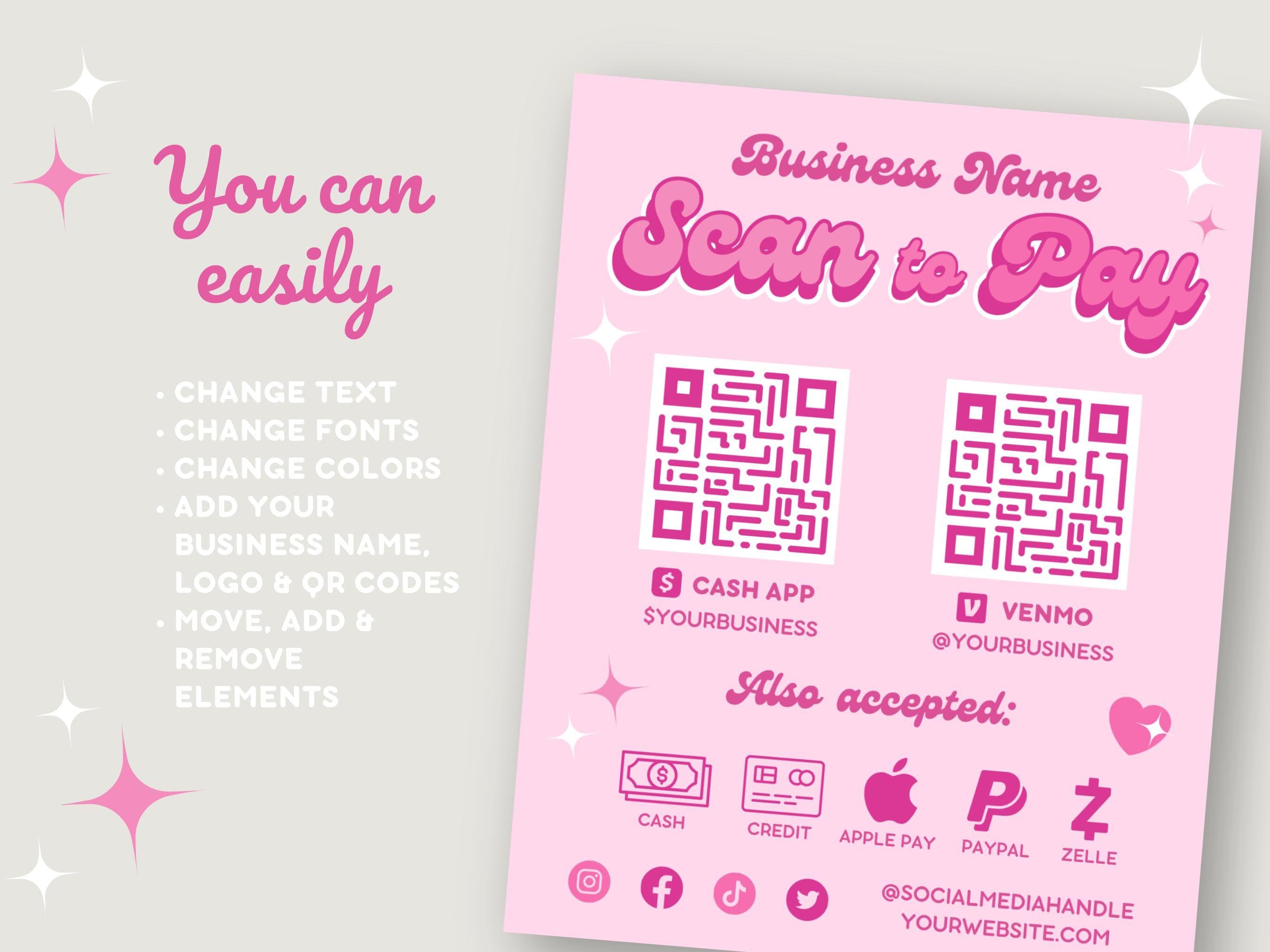 Scan to Pay QR Code Sign Canva Template, DIY Printable Editable ...
