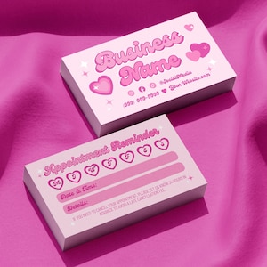 Herinneringskaart schoonheidssalon afspraak Canva-sjabloon, Y2K DIY afdrukbare bewerkbare volgende boeking Hairstylist wimper nagel zakelijk ontwerp, Margot