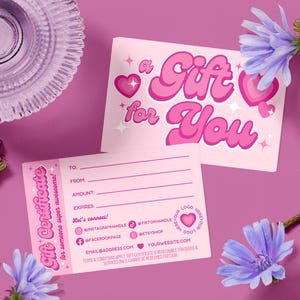 Modelo de certificado de presente para salão de beleza Y2K Canva, vale-desconto editável para impressão faça você mesmo, cartão de recompensa, cabelo, cílios, unhas, spa, negócios, Margot