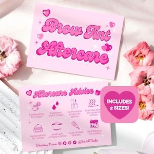 Wenkbrauwkleuren nazorgkaart Canva-sjabloon, afdrukbare bewerkbare wenkbrauwgids technisch onderhoud Schoonheidsspecialiste Schoonheidssalon Spa Zakelijke branding, Margot