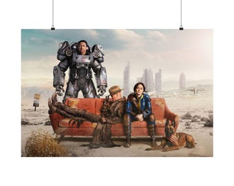 Plakat postaci z serialu Fallout