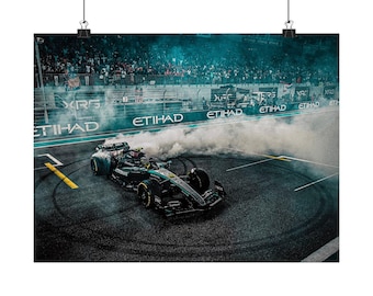 Lewis Hamilton Finał Mercedes Donut Formuła 1 Plakat Ścienny Sztuka