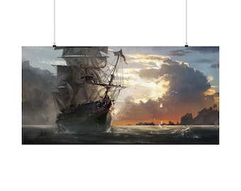 Assassin's Creed IV: Plakat z obrazem żaglowca Black Flag