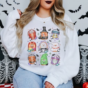 Halloween Christmas Nuggets Sweatshirt, 90s Retro Halloween Shirt, Spooky Nugget Crewneck, Halloween Coquette Design, Happy Meal Boo Bucket