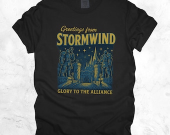 Greetings From Stormwind Shirt, World of Warcraft T-Shirt, Comfort Colors Tee, Alliance Shirt, Gamer Gift, WoW Streamer Gift