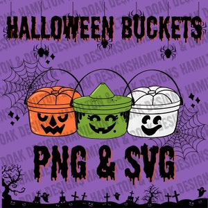 Halloween Boo Buckets PNG, Halloween Coquette Download, Retro Halloween Design, 90s Halloween Bucket, Happy Meal SVG, Witch Ghost Pumpkins