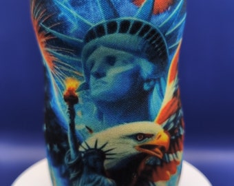 Flag Patriotic SLIM coozie, SLIM can holder, birthday present, anniversary,SLIM  beer holder,
