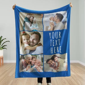 Personalized Photo Blanket Photo Blanket with Text Memorial Blanket Anniversary Gift Couples Gift Gift for Her Christmas Gift