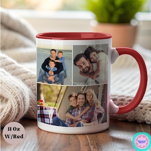 First Time Fathers Day Photo Collage Mug Personalized Photo New Dad Image Mug for Daddy Picture Collage Christmas gift Cup Text Grandpa Gift