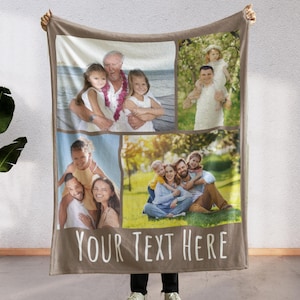 Personalized Photo Blanket Collage Picture Blanket With Text Friend Birthday Wedding Anniversary In Loving Memory Christmas Gift