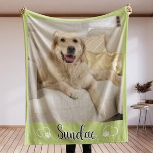 Personalized Photo Blanket Photo Collage Gifts for Him Her Dog Mom Family Friends Custom Gift Special Memory Keepsake Birthday Throw Blanket 1 Photo (Style 2)