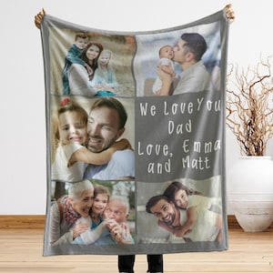 Personalized Photo Blanket Photo Collage Gifts for Him Her Dog Mom Family Friends Custom Gift Special Memory Keepsake Birthday Throw Blanket image 3