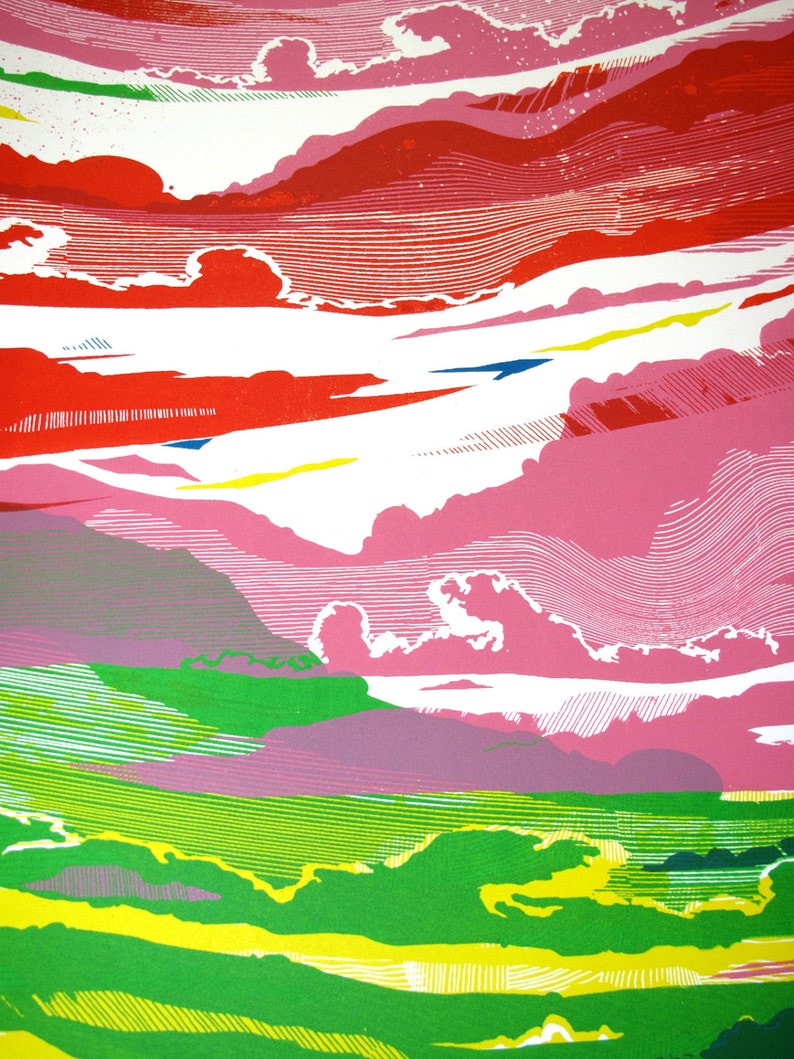 Brilliant Sky Limited Edition Screen Print Landscape Etsy