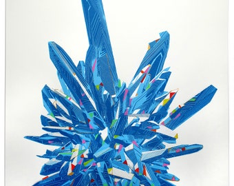 Blue Gemstone - limited edition screen print.
