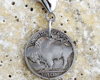 Buffalo Nickel Bag Clip Keychain, U.S. Bison Nickel Coin Key Ring Purse Charm by Hendywood