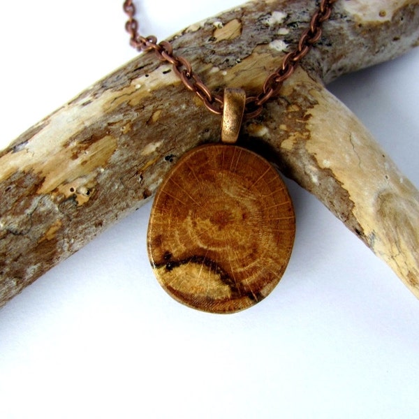 Wood Necklace Pendant Eco Friendly Branch Reclaimed Rustic Handmade Wooden Jewelry by Hendywood