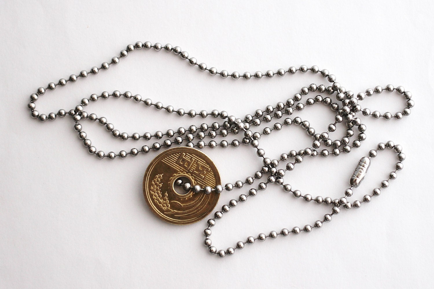 Japanese 5 Yen Lucky Coin Necklace Stainless Steel Chain Authentic Undrilled Upcycled Pendant Jewelry by Hendywood - Etsy Japanese 5 Yen Lucky Coin Necklace Stainless Steel Chain Authentic Undrilled Upcycled Pendant Jewelry by Hendywood - Etsy