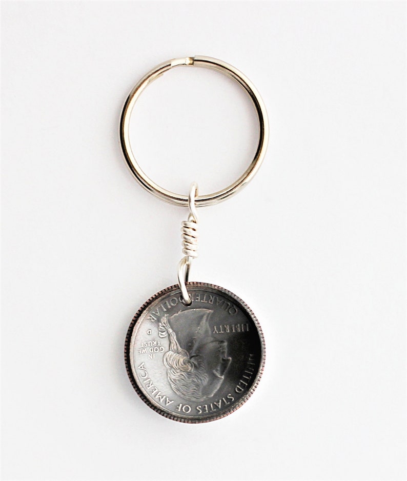 New Jersey Quarter Keychain, Washington, Delaware River U.S