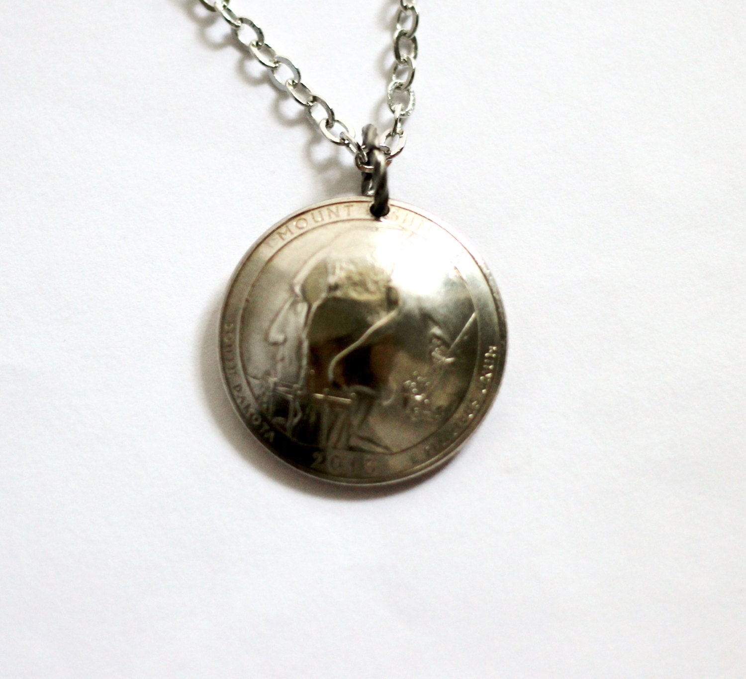 U.S. Quarter Coin Necklace Pendant Mount Rushmore South Etsy