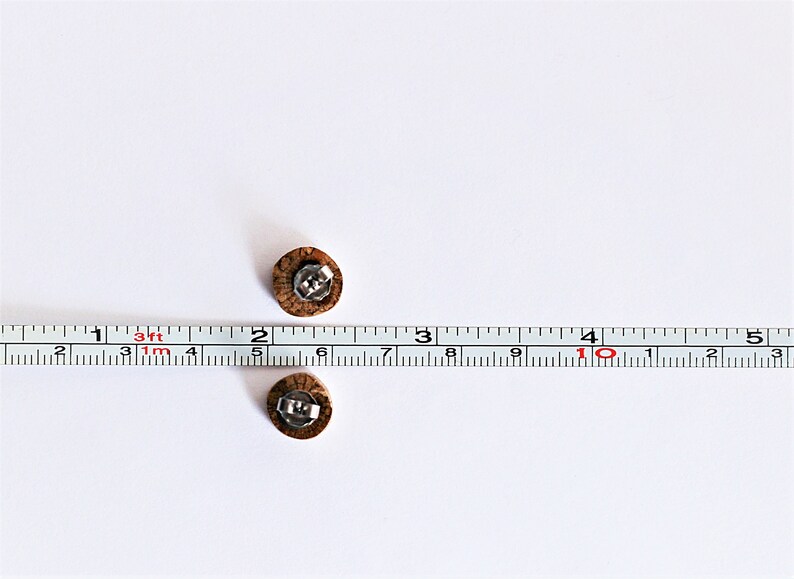 Tiny Wood Post Earrings Tree Branch Small Studs Sustainable Reclaimed Wooden Jewelry by Hendywood W image 4