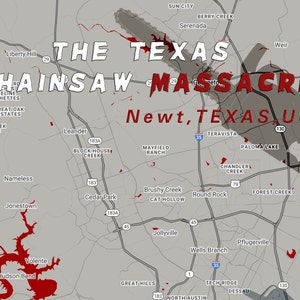 Custom Texas Chainsaw Massacre Horrorfilm Karte - Digital Download, ländliche Texas Dekor, einzigartiges Geschenk für Horror Fans, gruselige Wandkunst