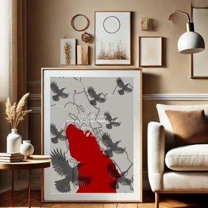Mappe dell'orrore personalizzate: Bodega Bay da "The Birds" - Download digitale, decorazioni di Halloween, regalo unico