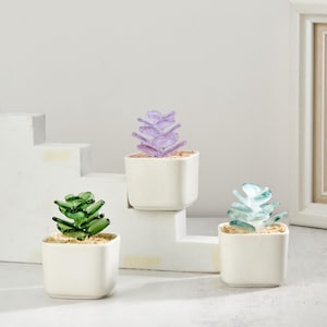 Handmade Stained Glass Succulent: Fused Glass Potted Plant