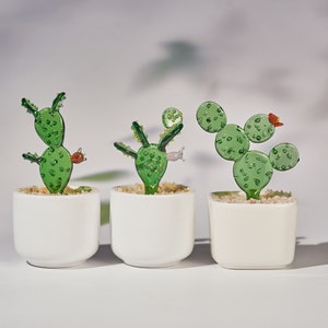 Handmade Fused Glass Succulents: Stained Glass Potted Plant Decor