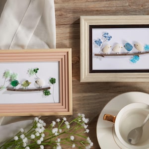 Sea Glass Bird Wall Art: Handmade Friendship Gift, 6-inch Frame