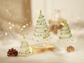 Handmade Stained Glass Figurines,Glass Christmas Trees, Handmade  Glass Miniature Christmas Trees, Collectible Christmas Trees