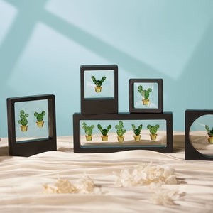 Mini Glass Cactus Set: Fused Glass Succulents, Home Decor
