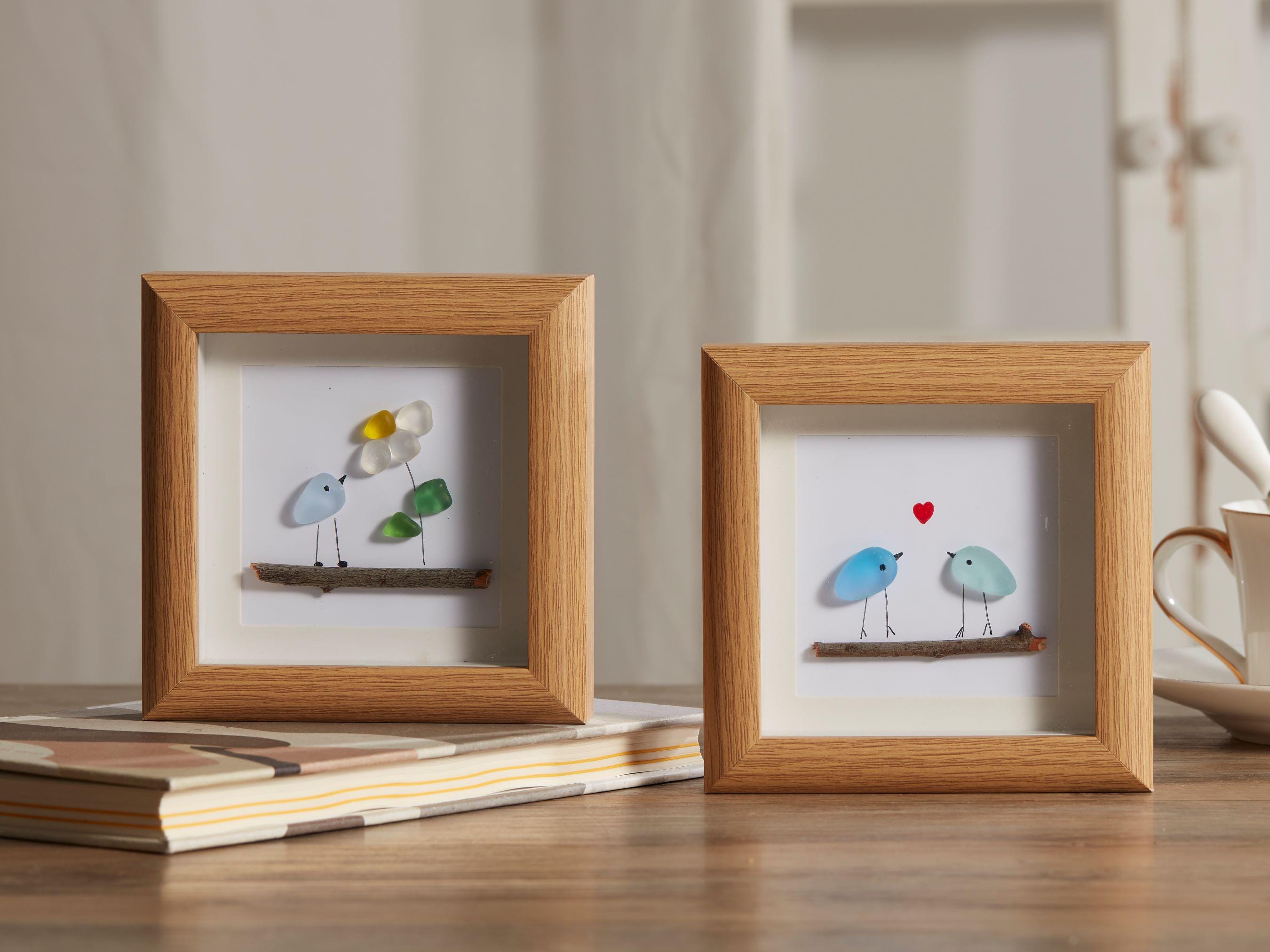 Sea Glass Bird Wall Art, Handmade Sea Glass Wall Art Decor,Friendship Anniversary Gift Idea,Birthday Gift,Friend Gift,Gift for her