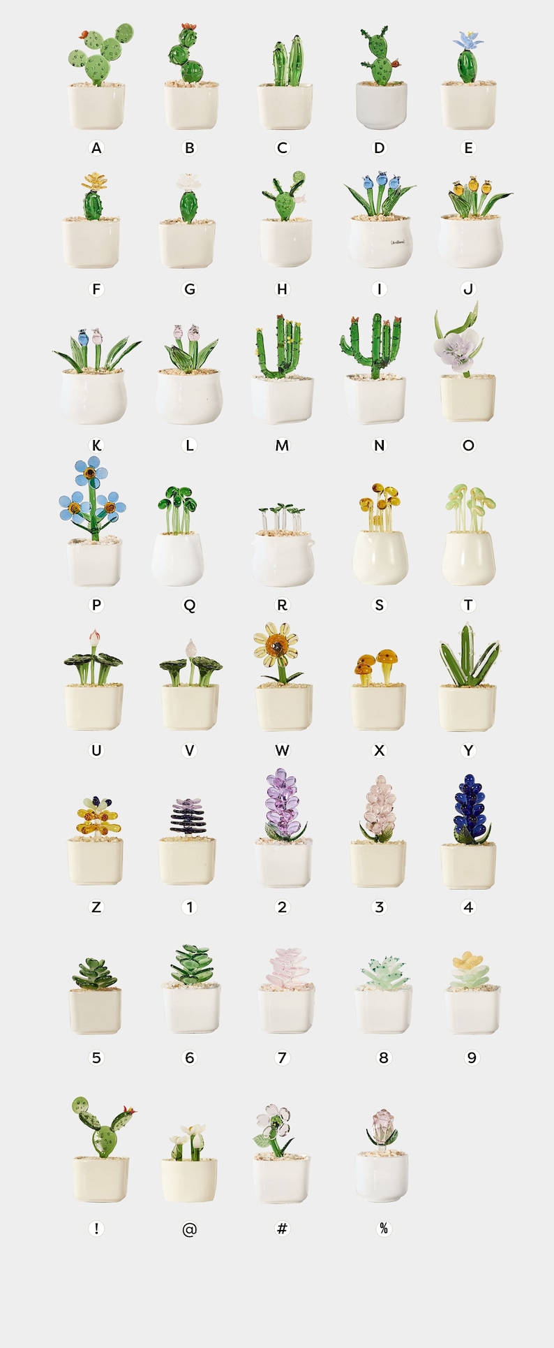 Handmade Glass Flowers,glass Potted Plants, Fused Glass Succulents