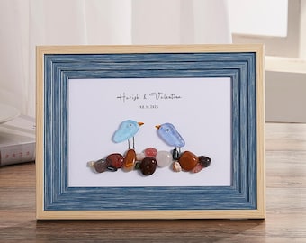 Sea Glass Flowers Wall Art, Handmade Sea Glass Wall Art Decor,Friendship Anniversary Gift Idea,Birthday Gift,Friend Gift,Gift for her