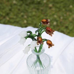 Handmade Glass Lily of the Valley: May Birth Flower, Wedding Decor