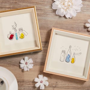 Sea glass art,Beach glass art,cocktail art,framed picture,cocktail lovers gift,Martini glasses,Housewarming gift,Bridesmaid Gifts