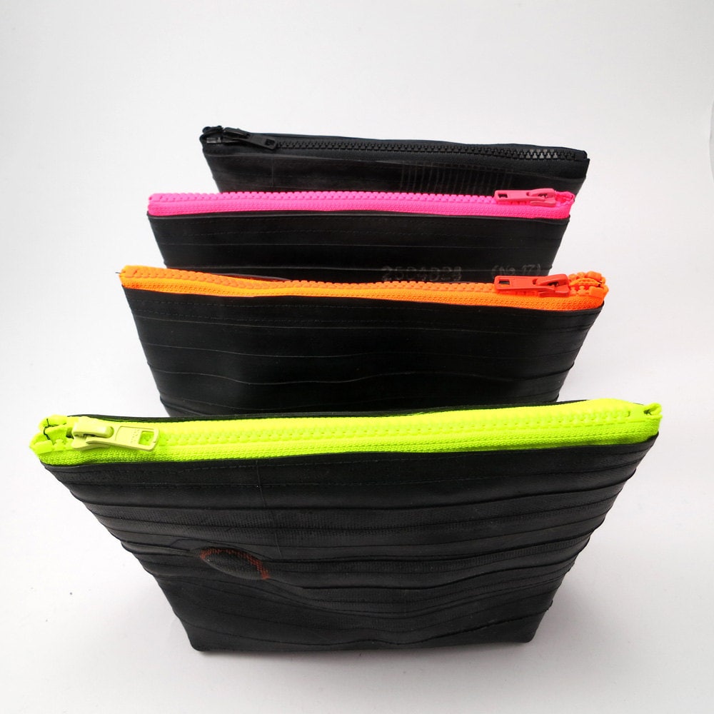 Recycled bicycle inner tube cosmetic pouch for men and woman Etsy